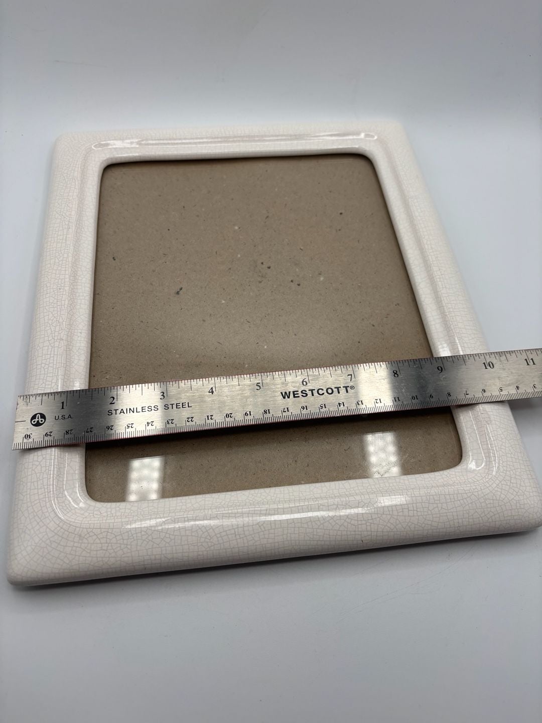 Crackled Ceramic Picture Frame Size 8x10 White 6