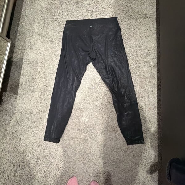 Lululemon Wunder Under High-Rise Foil Leggings Black Foil