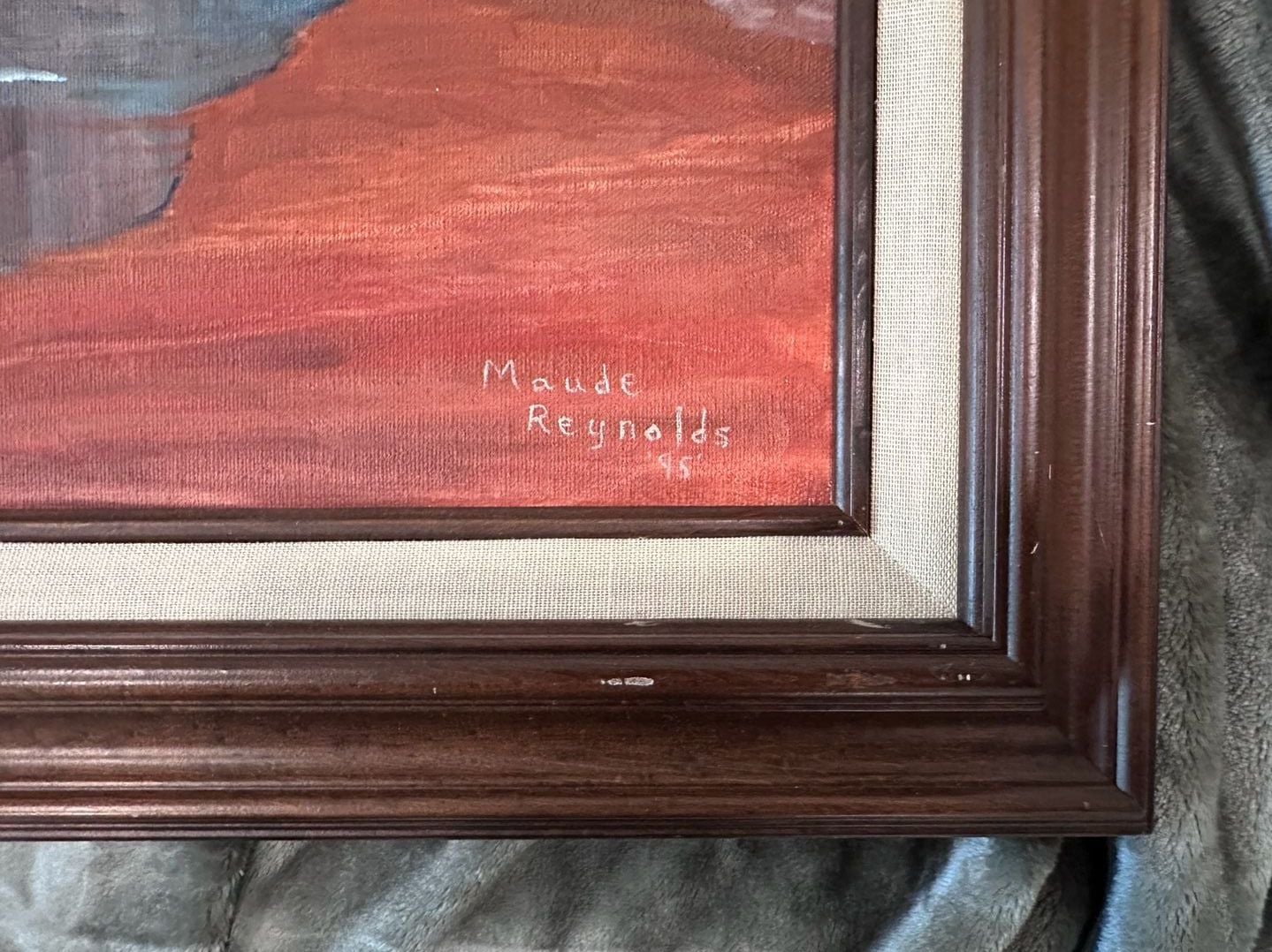 Maude Reynolds Framed Original Beach Lighthouse Oil Painting '95 2