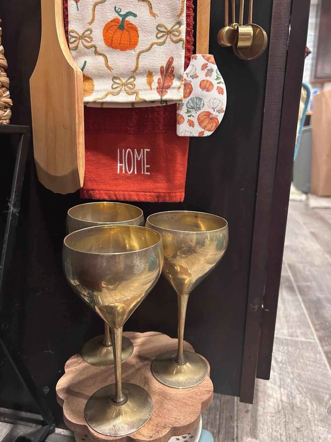 Leonard Wine Goblets E.P.N.S. Set of 3 Brass Chalice Cups 1