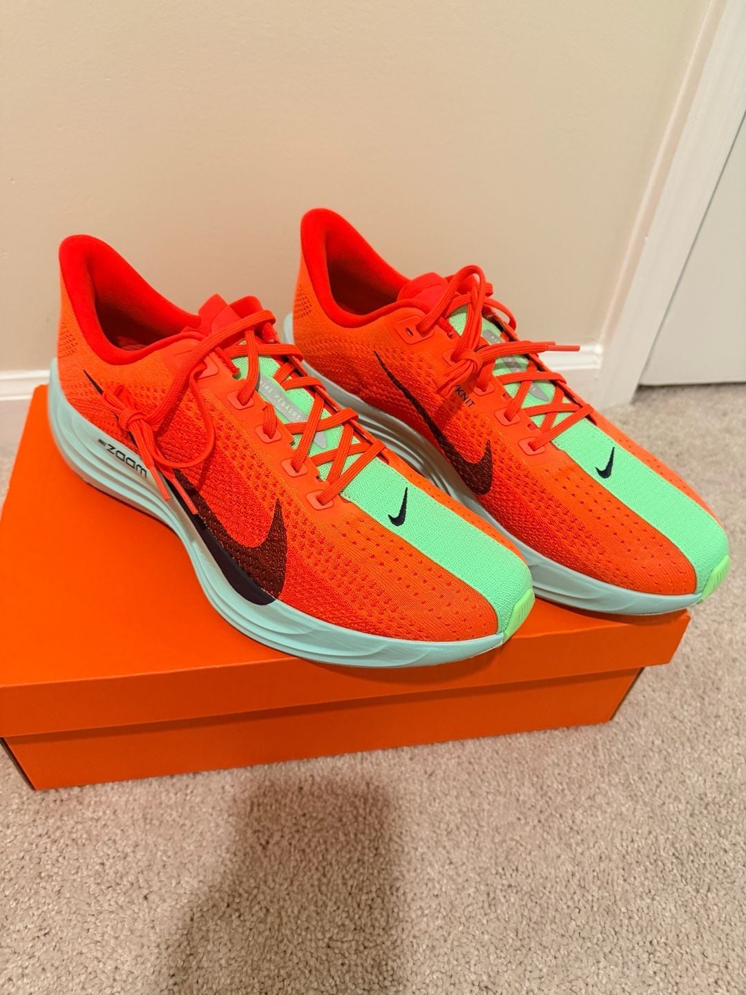 Nike Pegasus Plus Running Shoes Bright Crimson Lime Blast 7