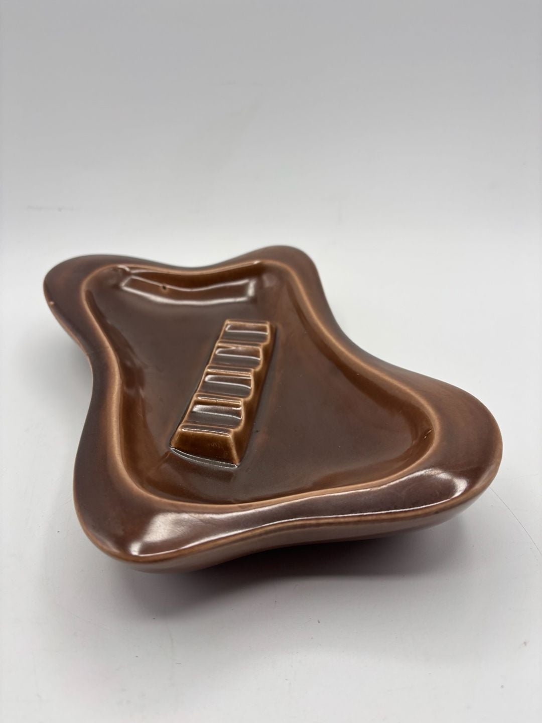 Vintage McCoy Pottery Brown Glaze Mid-Century Modern Ashtray USA 2