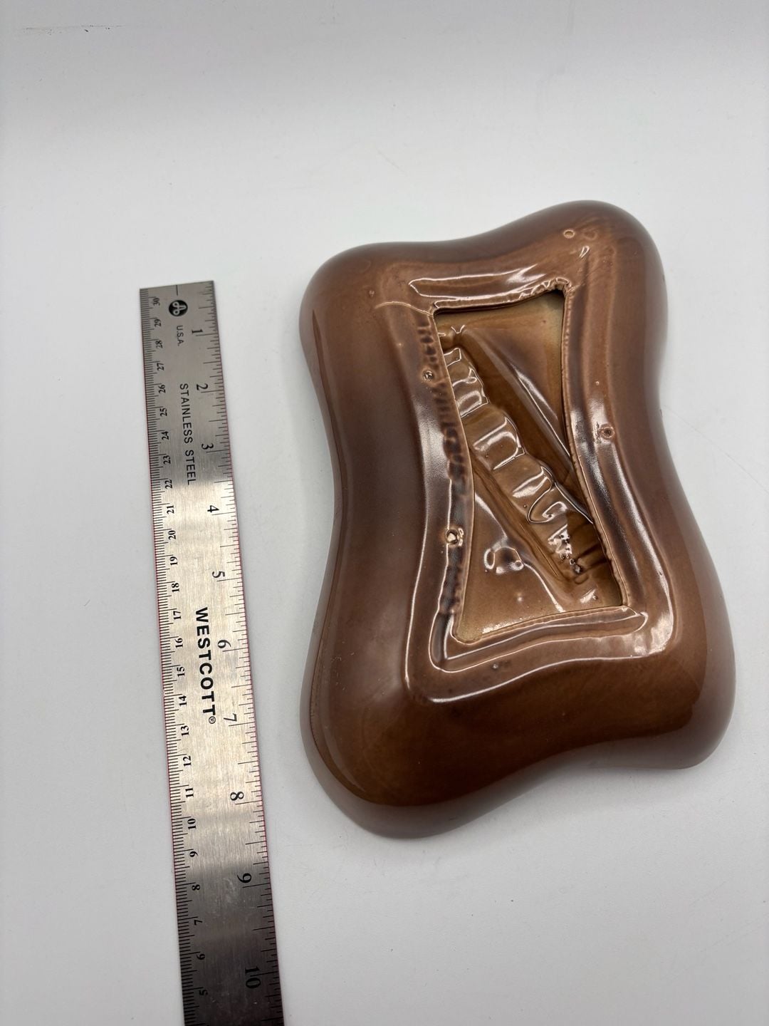 Vintage McCoy Pottery Brown Glaze Mid-Century Modern Ashtray USA 8