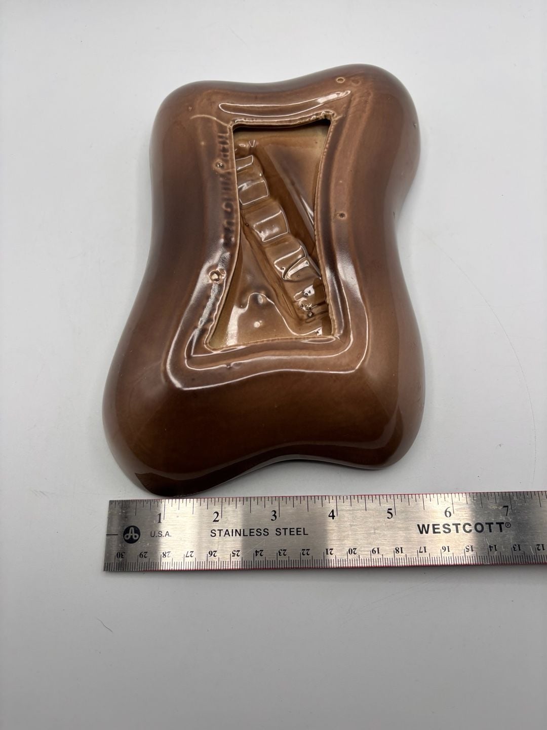 Vintage McCoy Pottery Brown Glaze Mid-Century Modern Ashtray USA 9