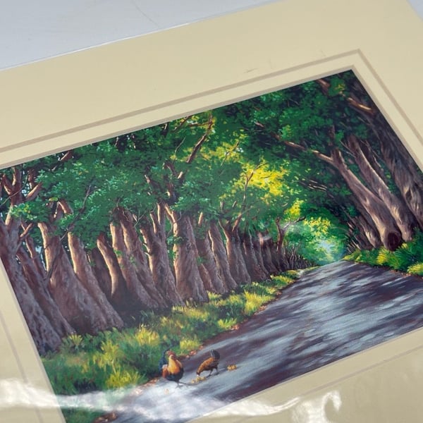 Fanny S. Bilodeau Signed Art Print Tree Tunnel III Matted