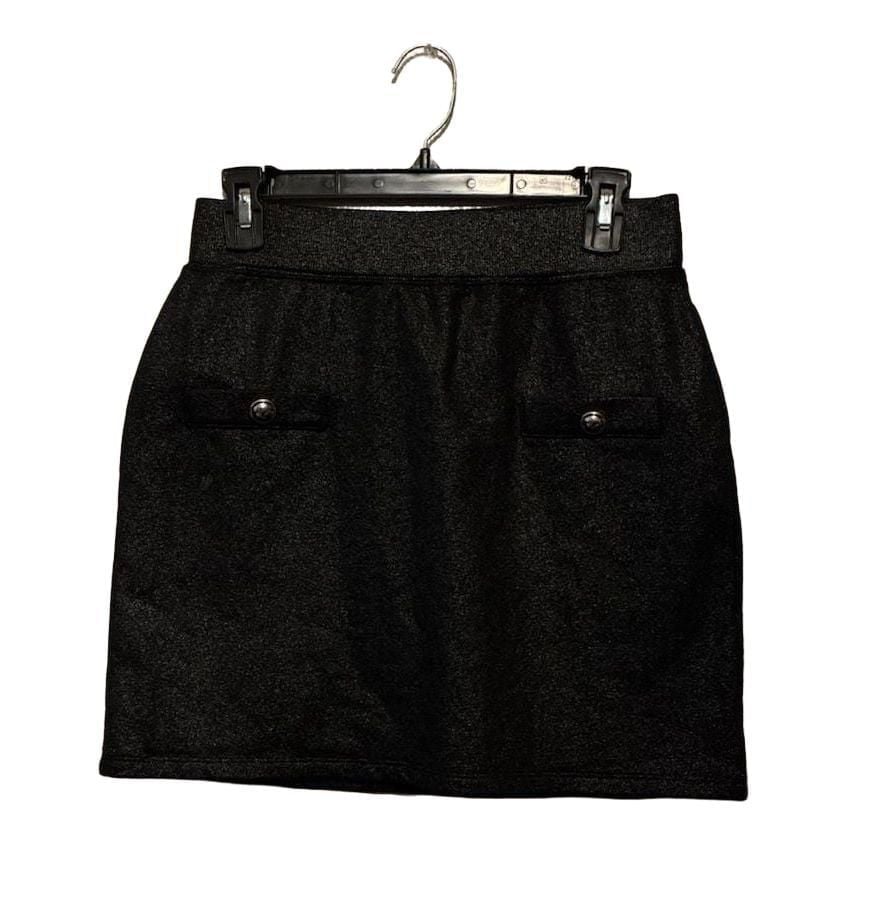 Michael Kors Metallic Mini Skirt Size XS Black Silver 2