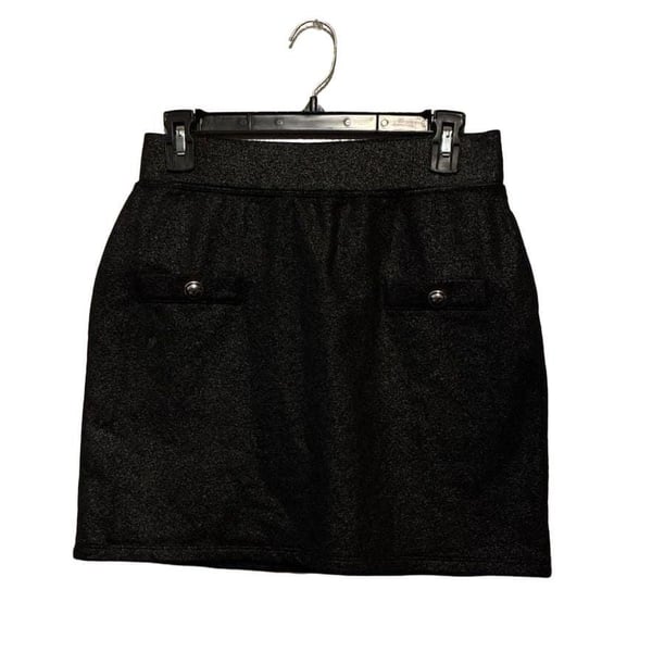 Michael Kors Metallic Mini Skirt Size XS Black Silver