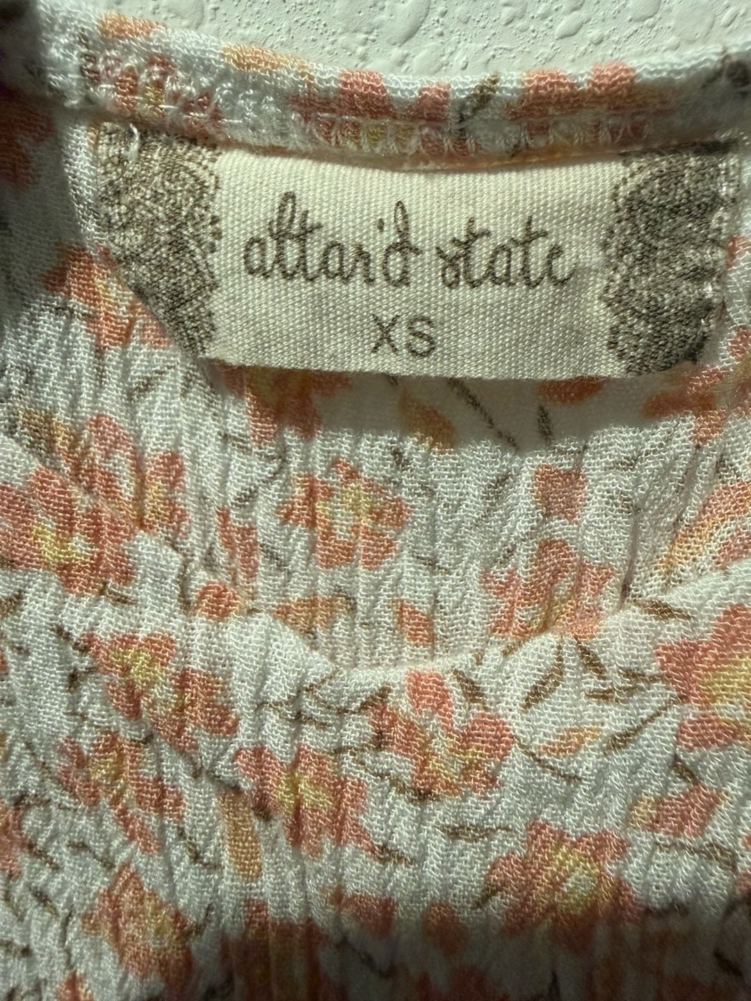 Altar'd State Mini Dress Size XS Pink Floral Puff Sleeve Smocked 4