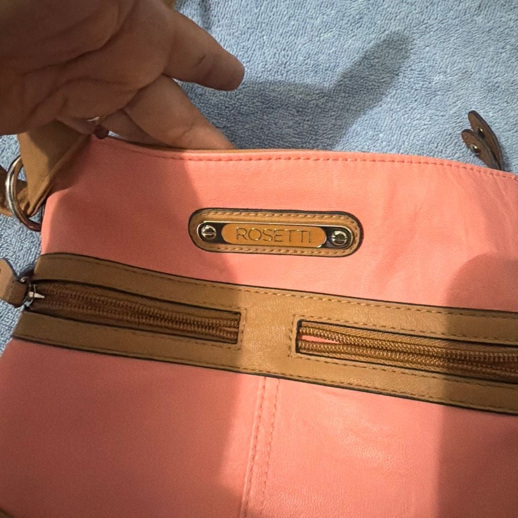Rosetti Crossbody Handbag Salmon Pink and Brown 3