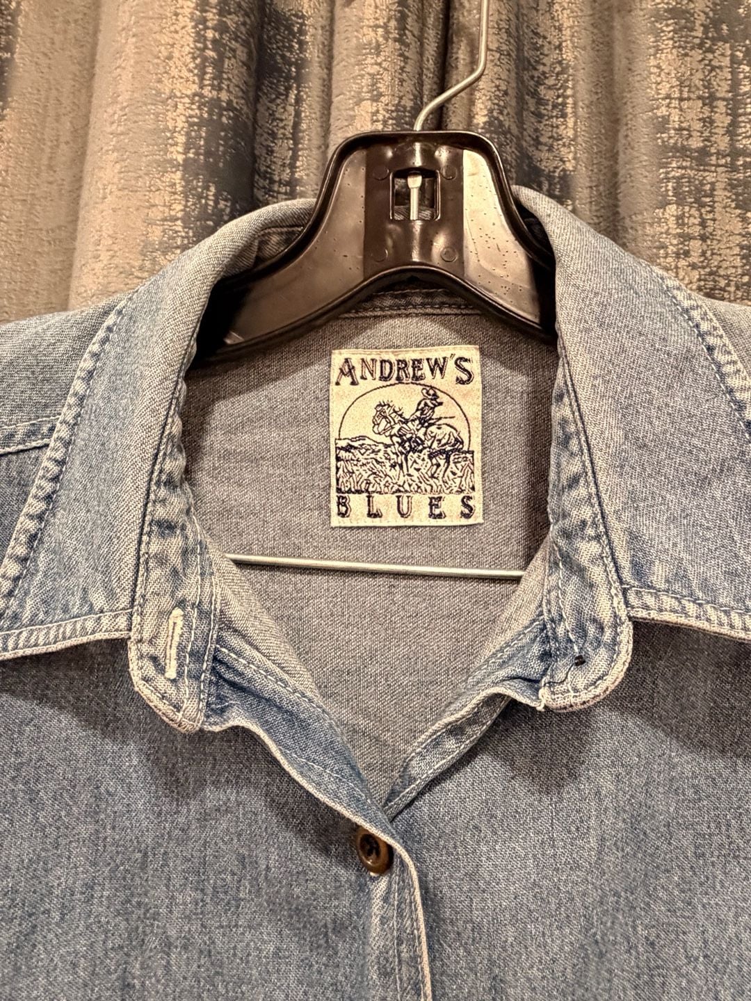 Andrews Blues Vintage Denim Button Up Shirt Size M Blue Cotton 3