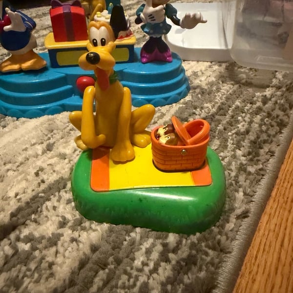 Disney Pluto Figurine with Picnic Basket