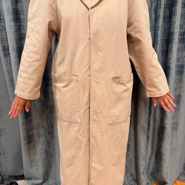 1930s Ivory Cotton Duster Jacket M 
