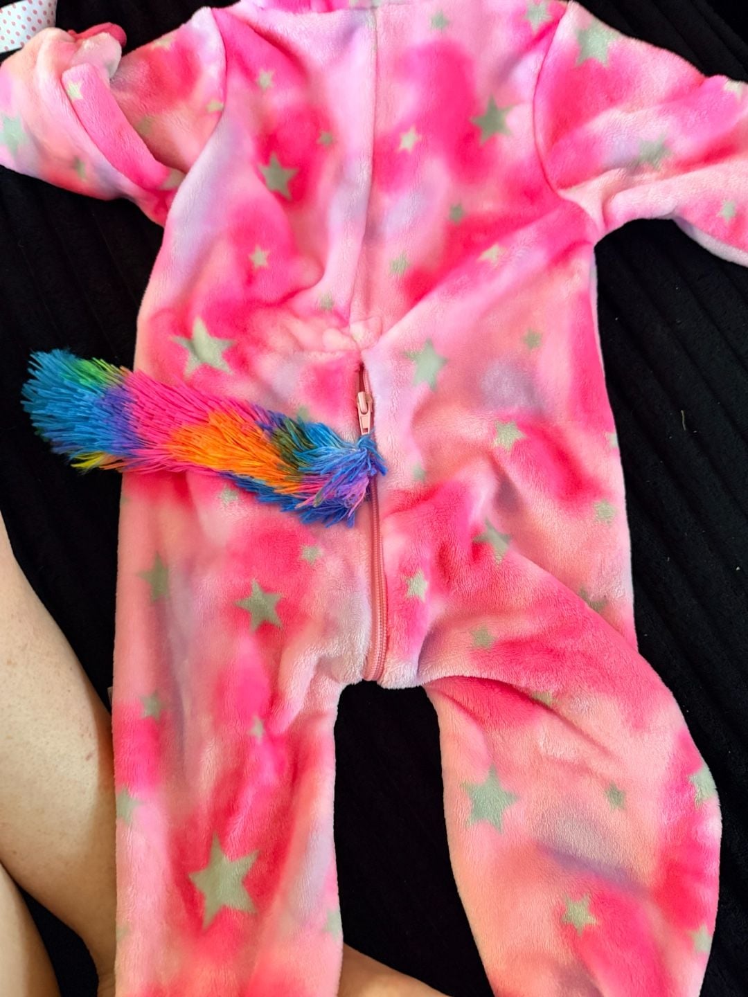Costume Unbranded Unicorn Onesie 18-24 Months Pink Star Fleece Hooded Jumpsuit 5