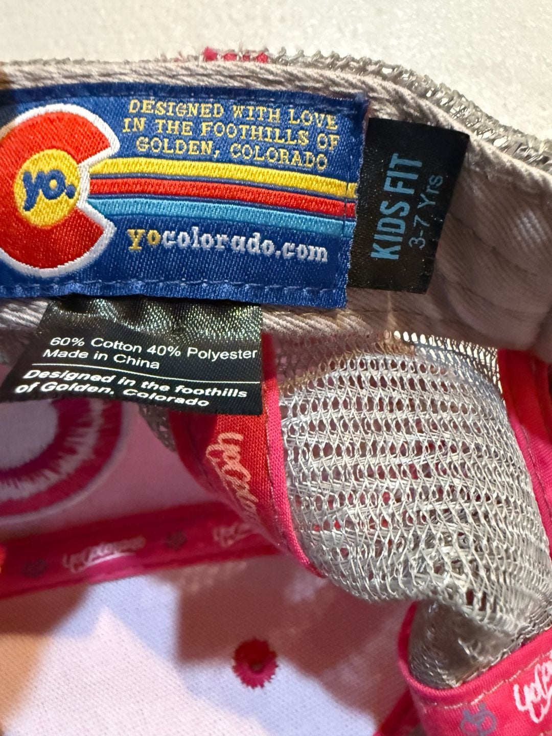 YoColorado Kids Pink Berry Colorado Trucker Hat Snapback Mesh Ages 3-7 8