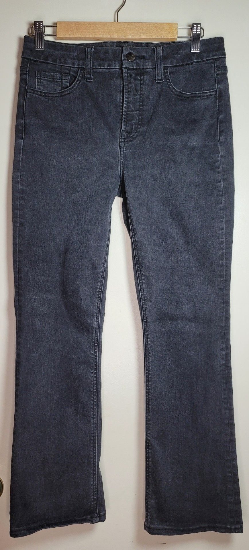 JEN7 Slim Bootcut Jeans Size 6 Black Denim 2