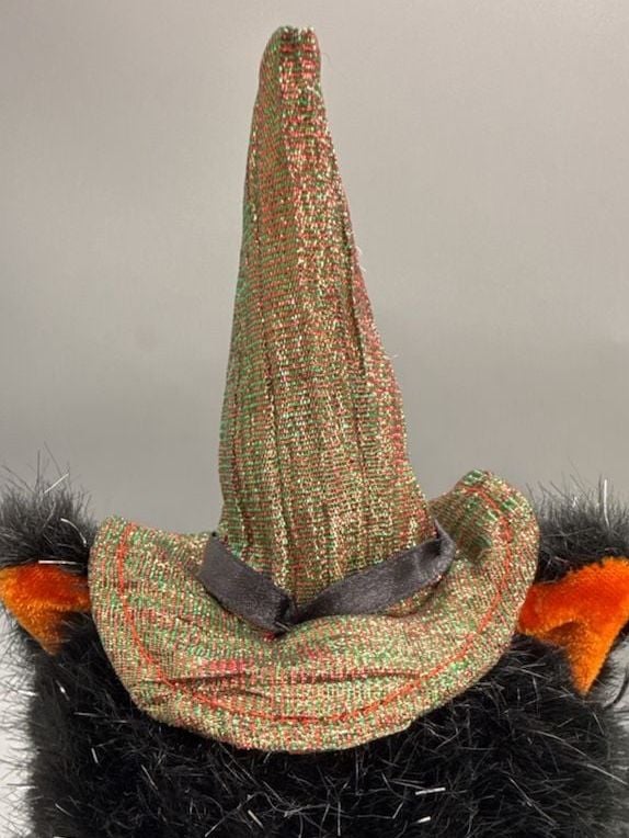 Kids of America Plush Black Cat Witch Hat Sparkle Halloween Plush 2001 Kitty Vtg 6