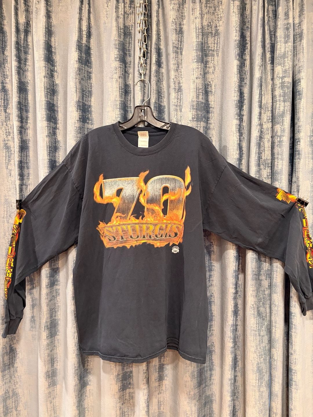 Very Rare Sturgis 70th Rally Long Sleeve Shirt Size XL Black 100% cotton 2