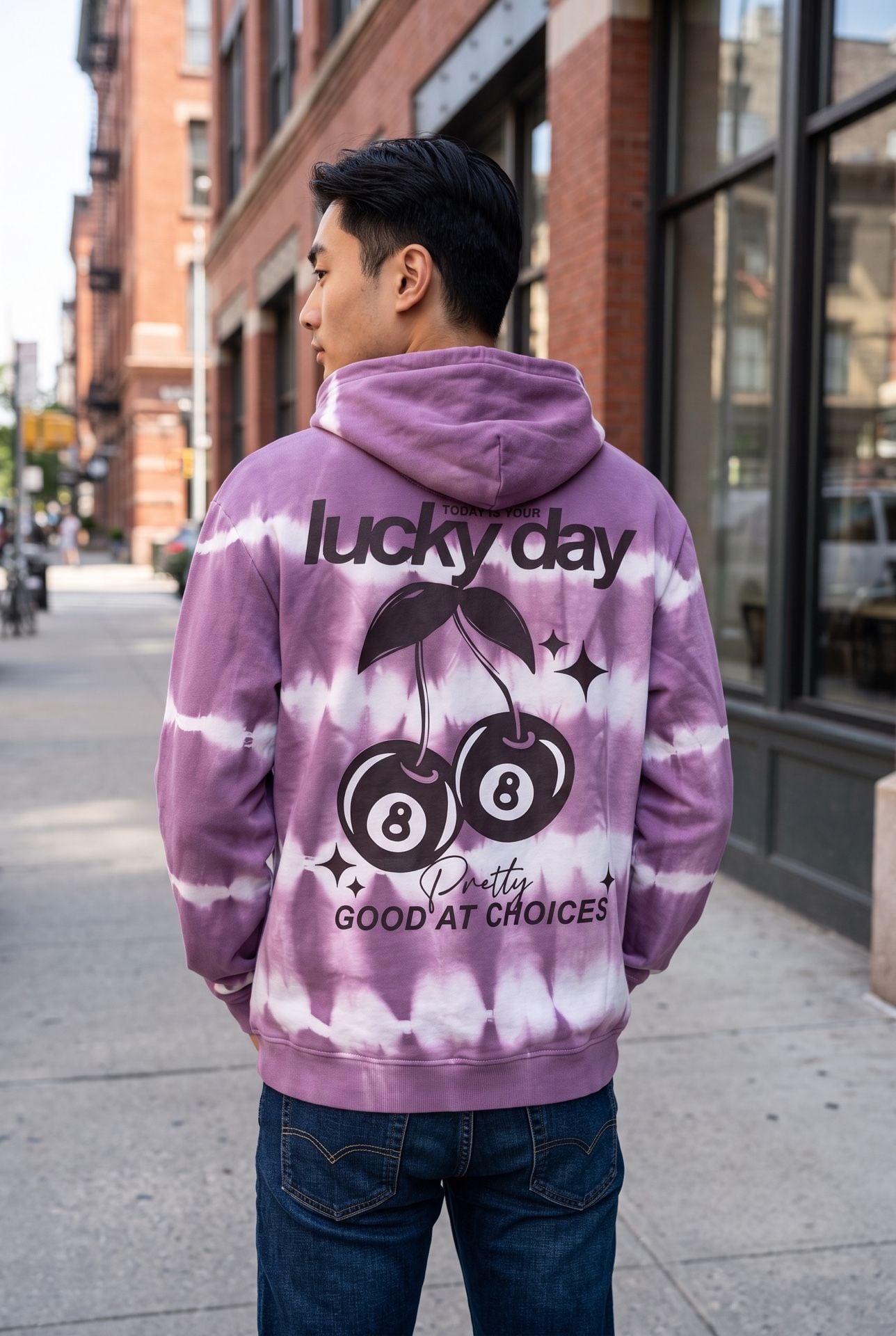 Retrofit Lucky Cherry Tie Dye Hoodie Size L Unisex 7