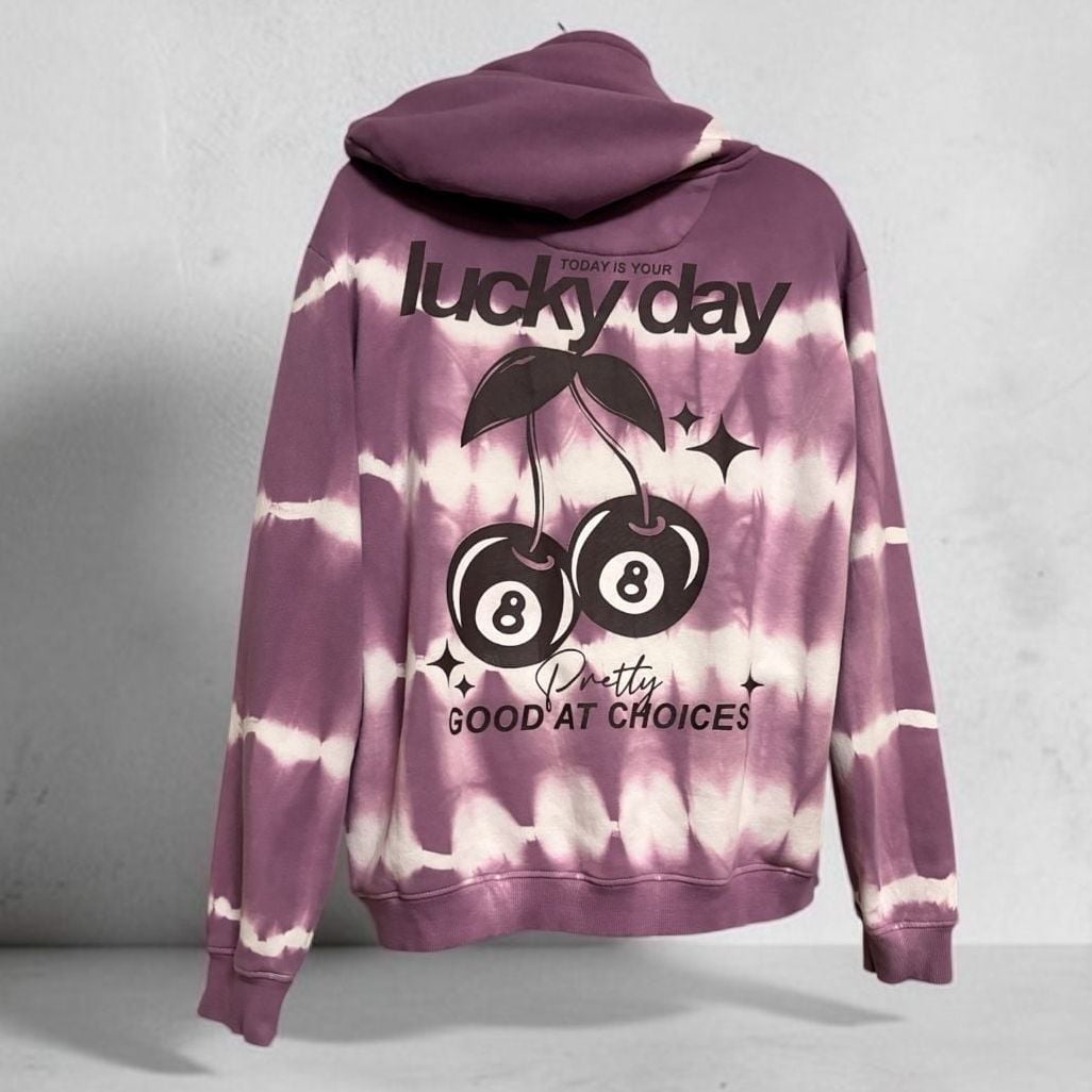 Retrofit Lucky Cherry Tie Dye Hoodie Size L Unisex 4