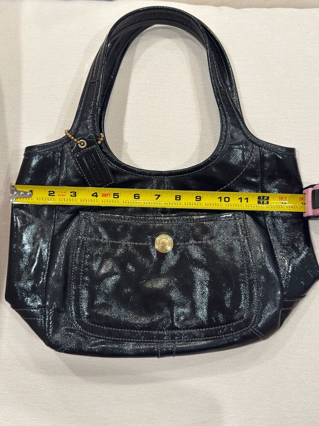 Coach Ergo 65th Anniversary Patent Calf Leather Shoulder Bag 11012 Black 7