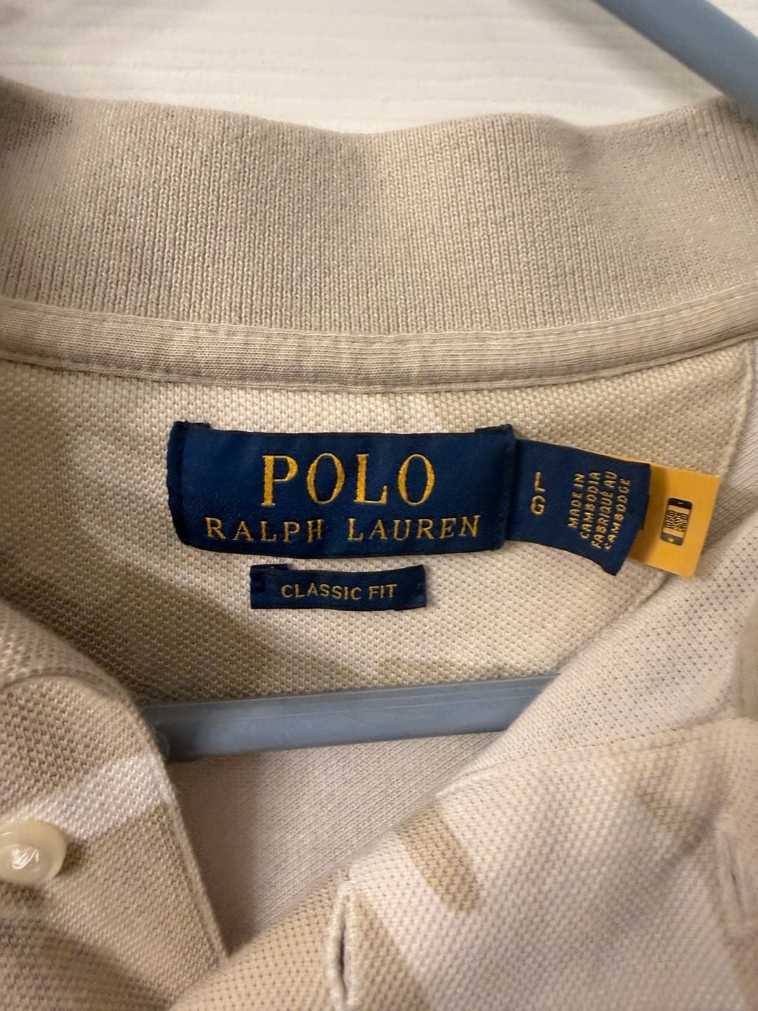 Polo Ralph Lauren Polo Shirt Size L Beige Camo Classic Fit 3