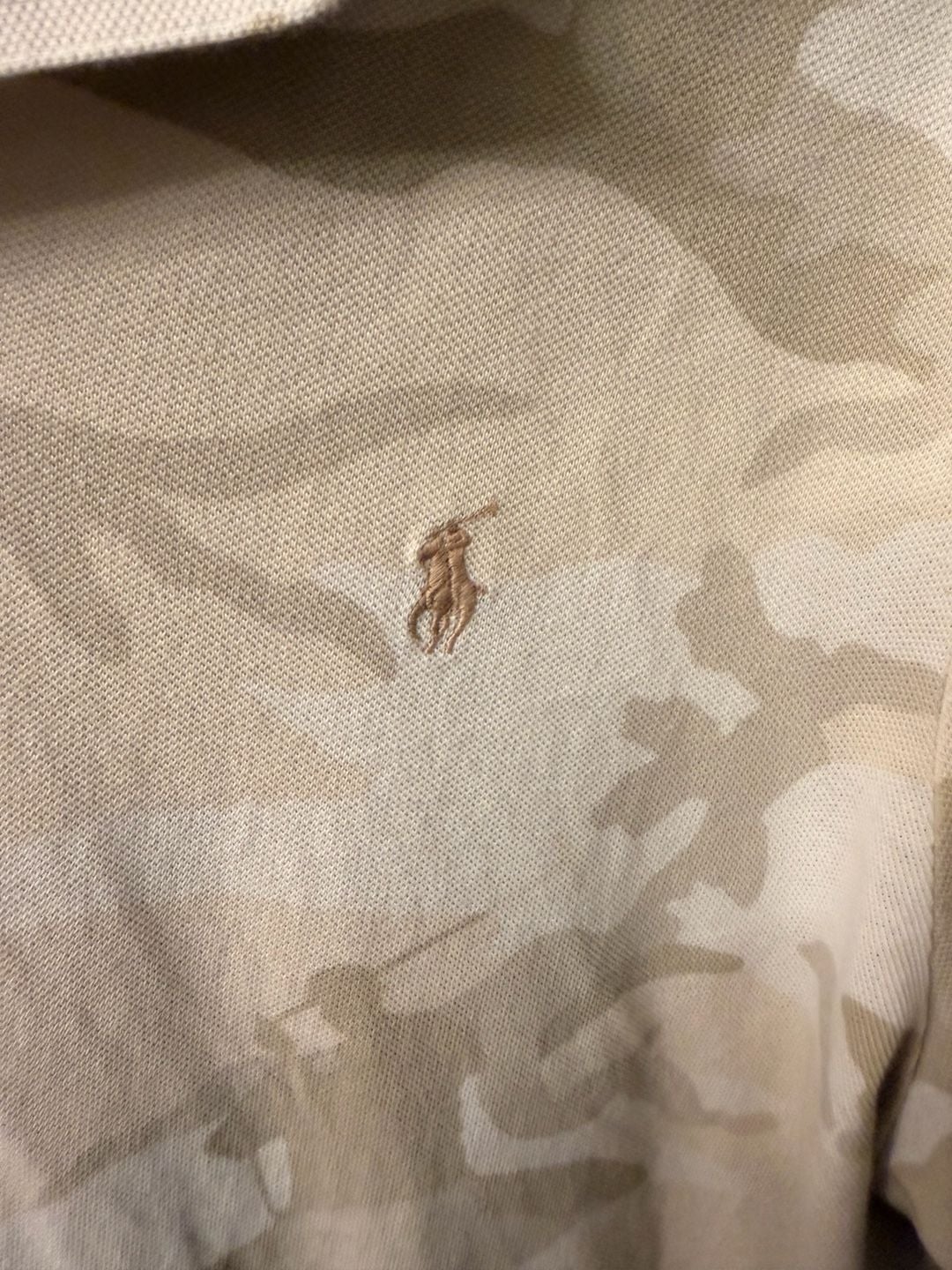 Polo Ralph Lauren Polo Shirt Size L Beige Camo Classic Fit 4