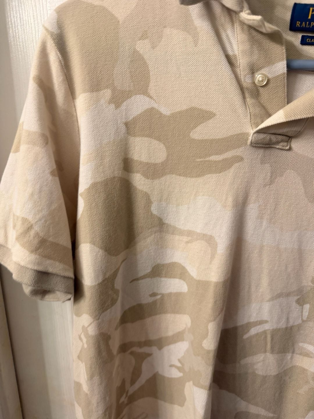Polo Ralph Lauren Polo Shirt Size L Beige Camo Classic Fit 5