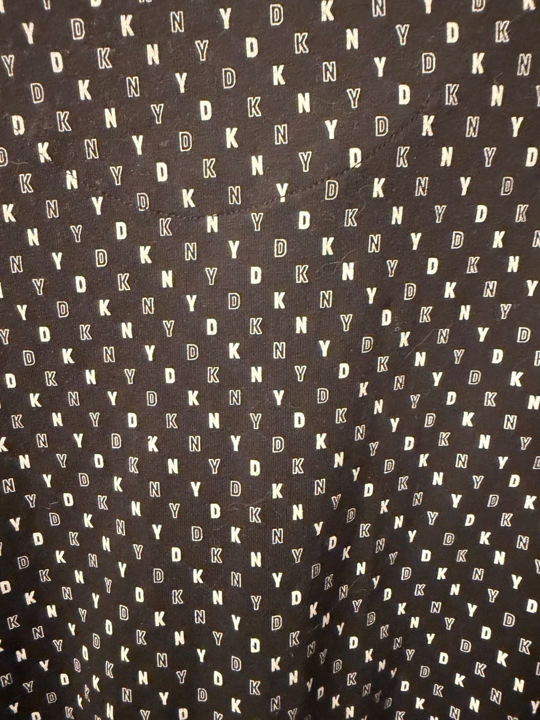 DKNY Polo Shirt Size L Black White Logo Print Pocket 9