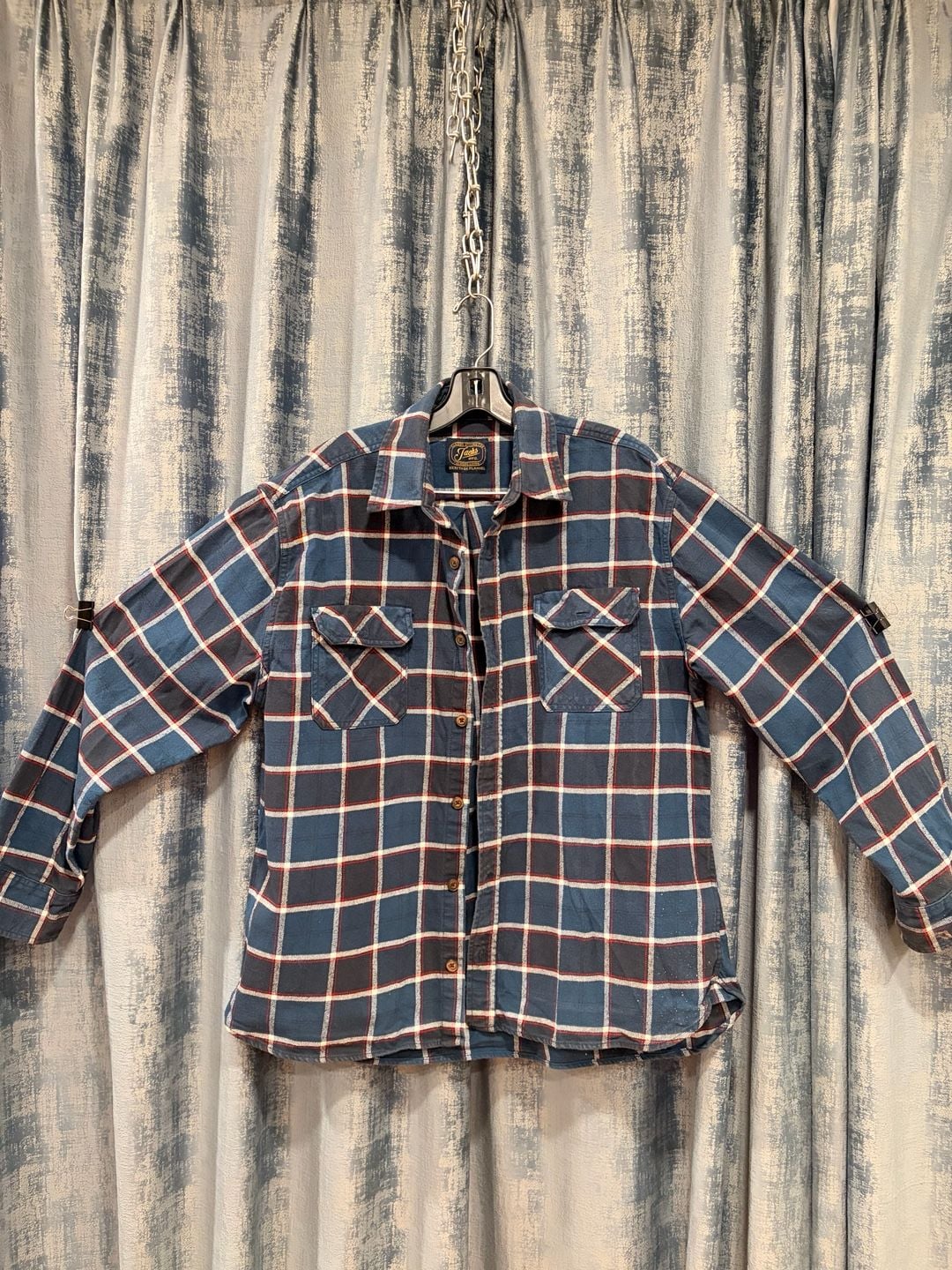 Vintage Jachs Mfg Heritage Flannel Plaid Button Up Shirt Blue 2