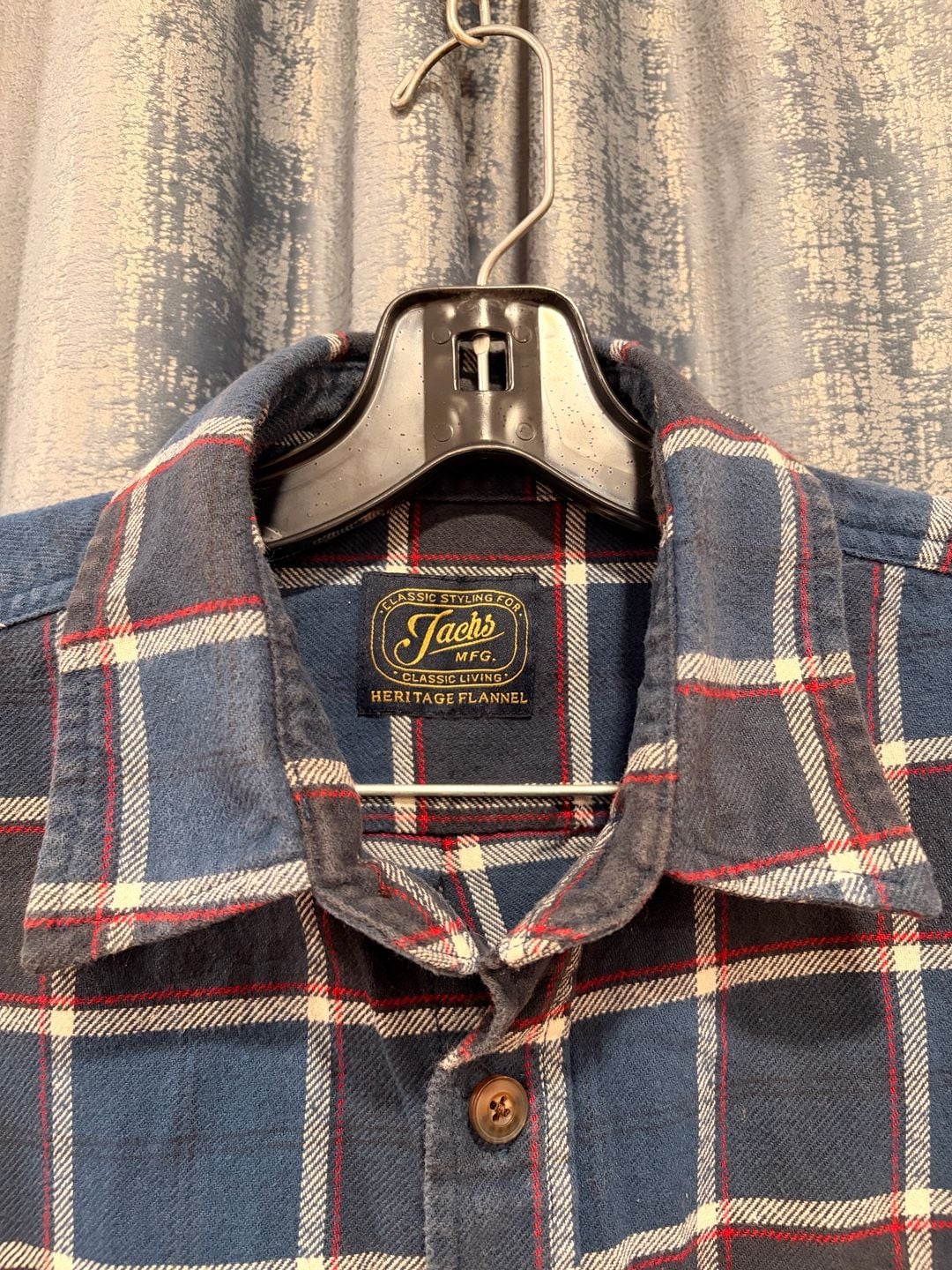 Vintage Jachs Mfg Heritage Flannel Plaid Button Up Shirt Blue 3
