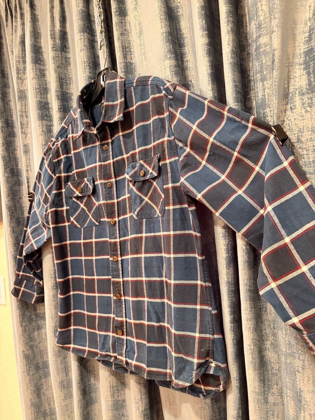 Vintage Jachs Mfg Heritage Flannel Plaid Button Up Shirt Blue 5