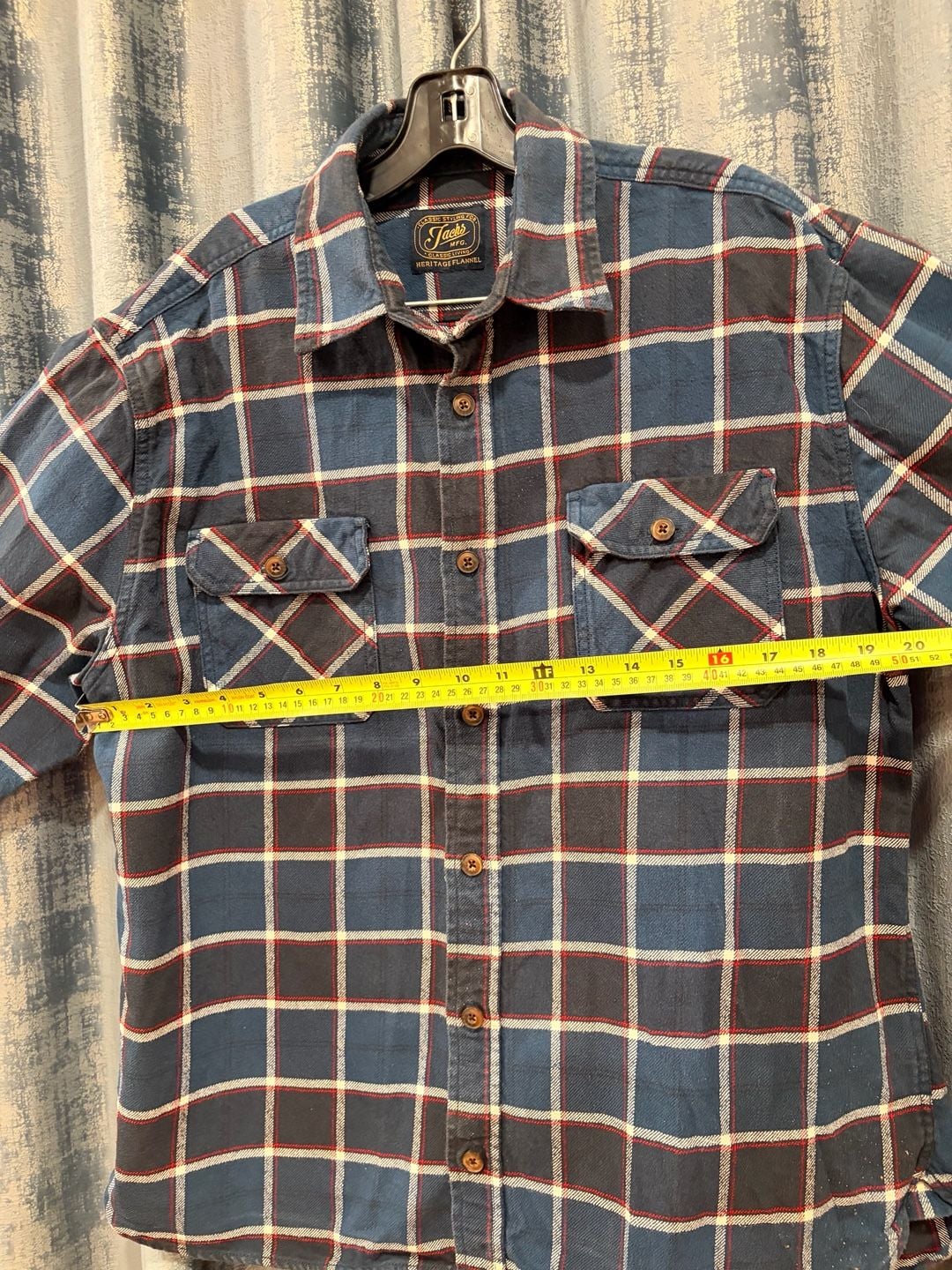 Vintage Jachs Mfg Heritage Flannel Plaid Button Up Shirt Blue 6