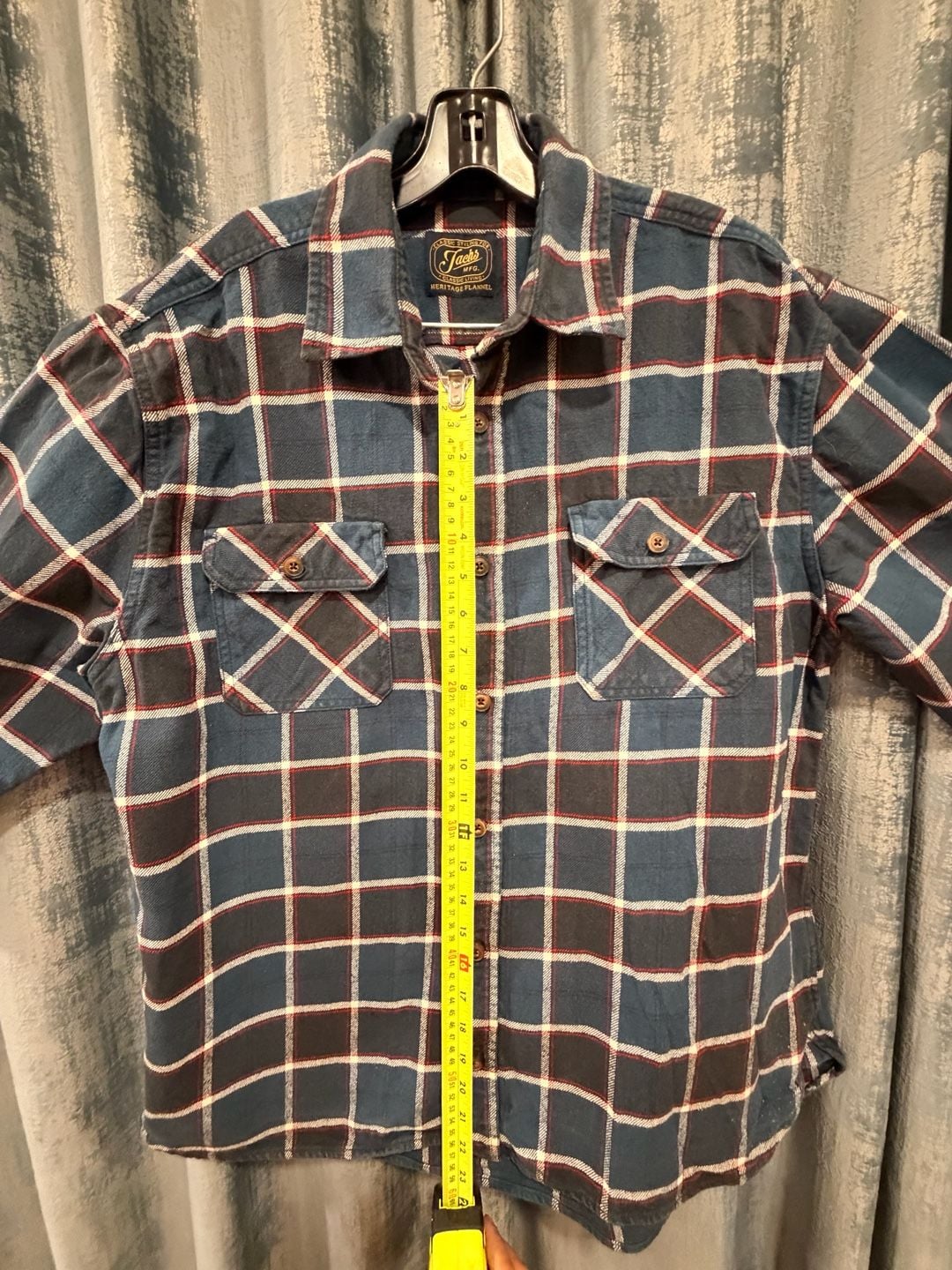 Vintage Jachs Mfg Heritage Flannel Plaid Button Up Shirt Blue 9