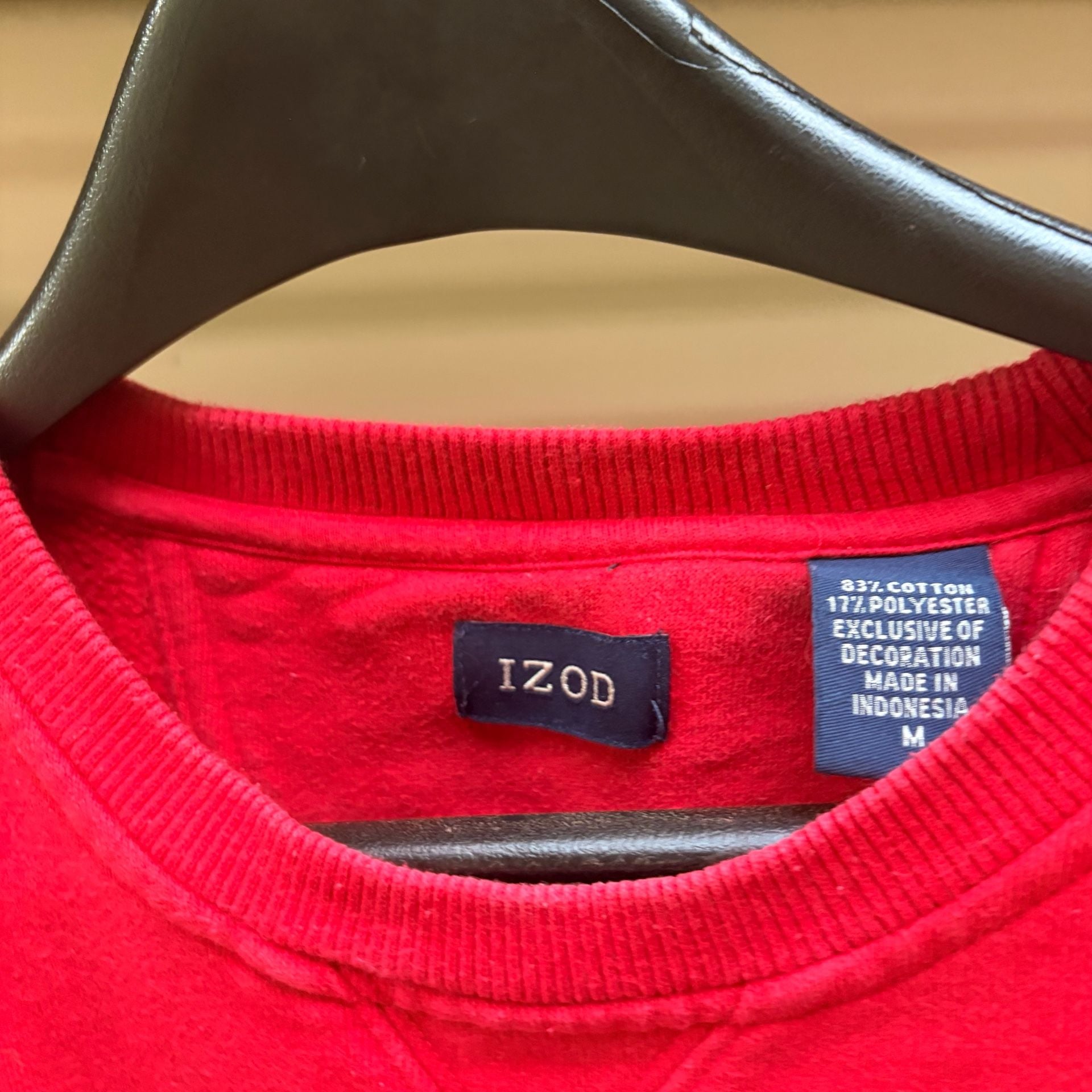 IZOD Sweatshirt Size M Red Crewneck Pullover 4