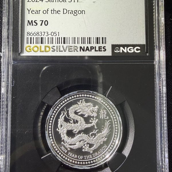 Samoa 2024 Year of the Dragon Silver MS 70 NGC Coin