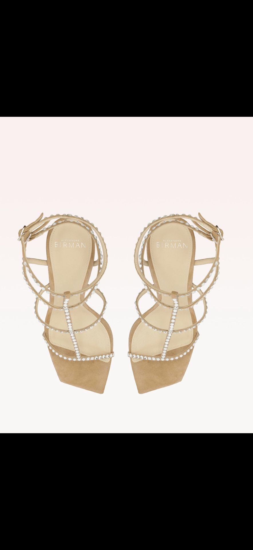 Alexandre Birman Amanda 100 Meringue Crystal Sandals Size 38.5 – MSRP $1,095 5