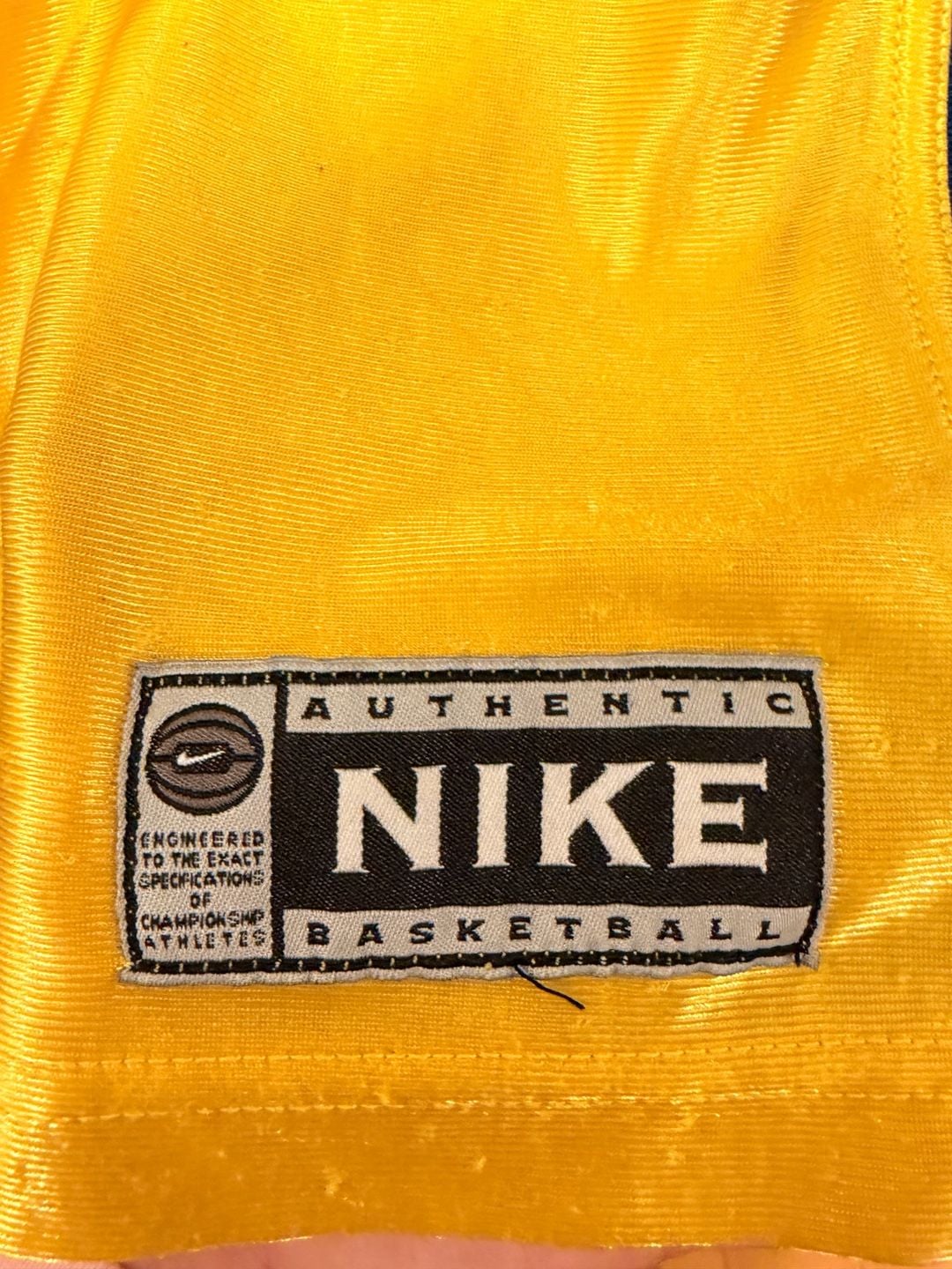 Nike Vintage Basketball Jersey Size L Yellow Blue V-Neck 90s 5
