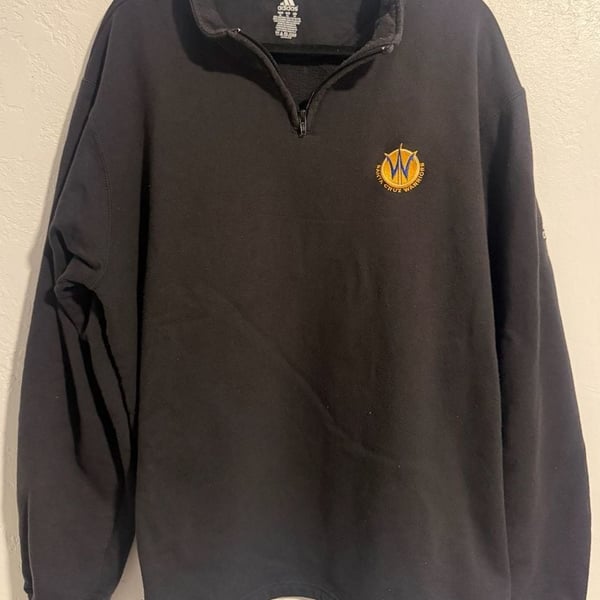 Adidas Santa Cruz Warriors 1/4 Zip Pullover Size XL Black