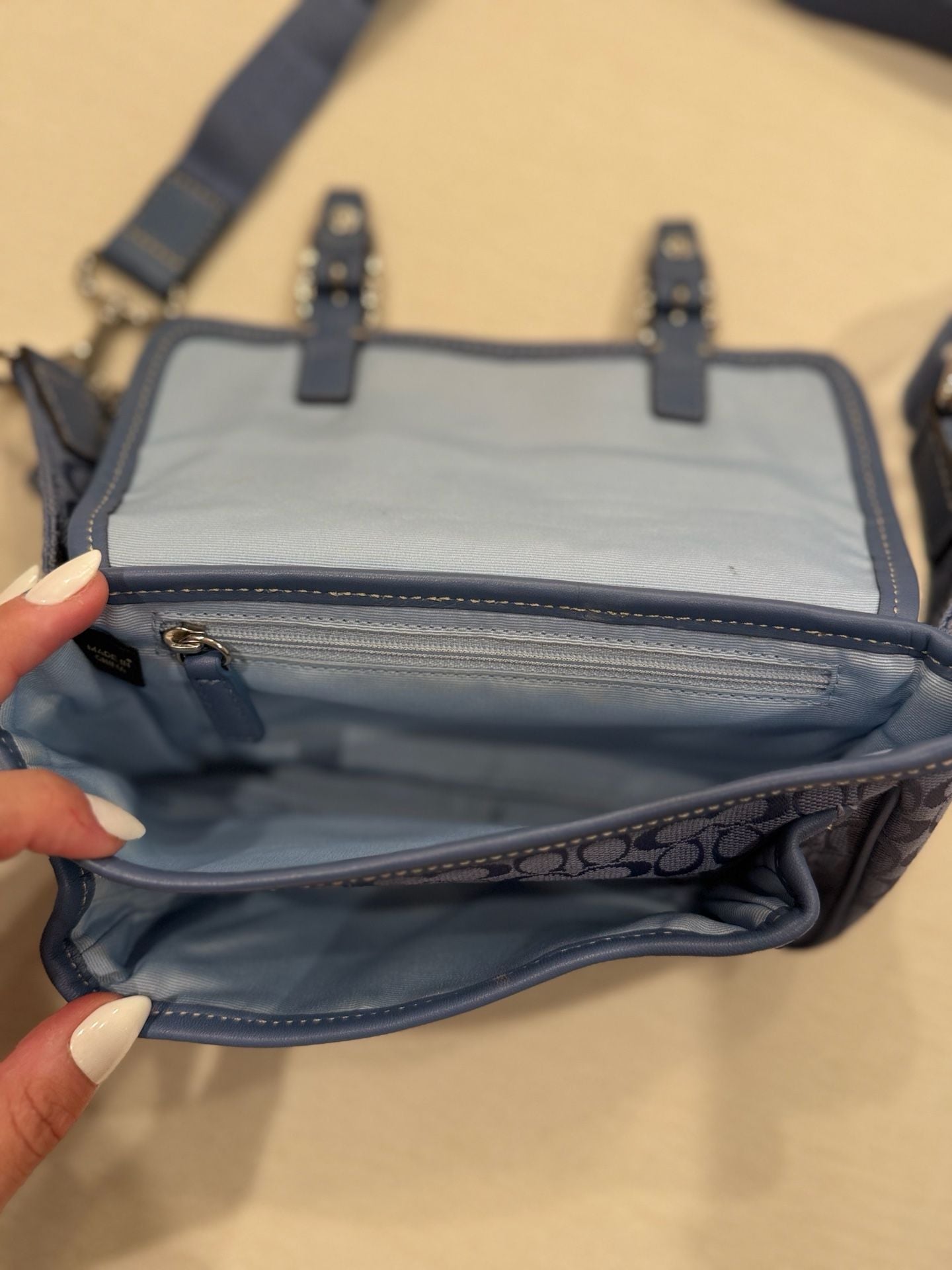 Coach Signature Jacquard Monogram Belt Bag Blue Fanny Pack Y2K 4