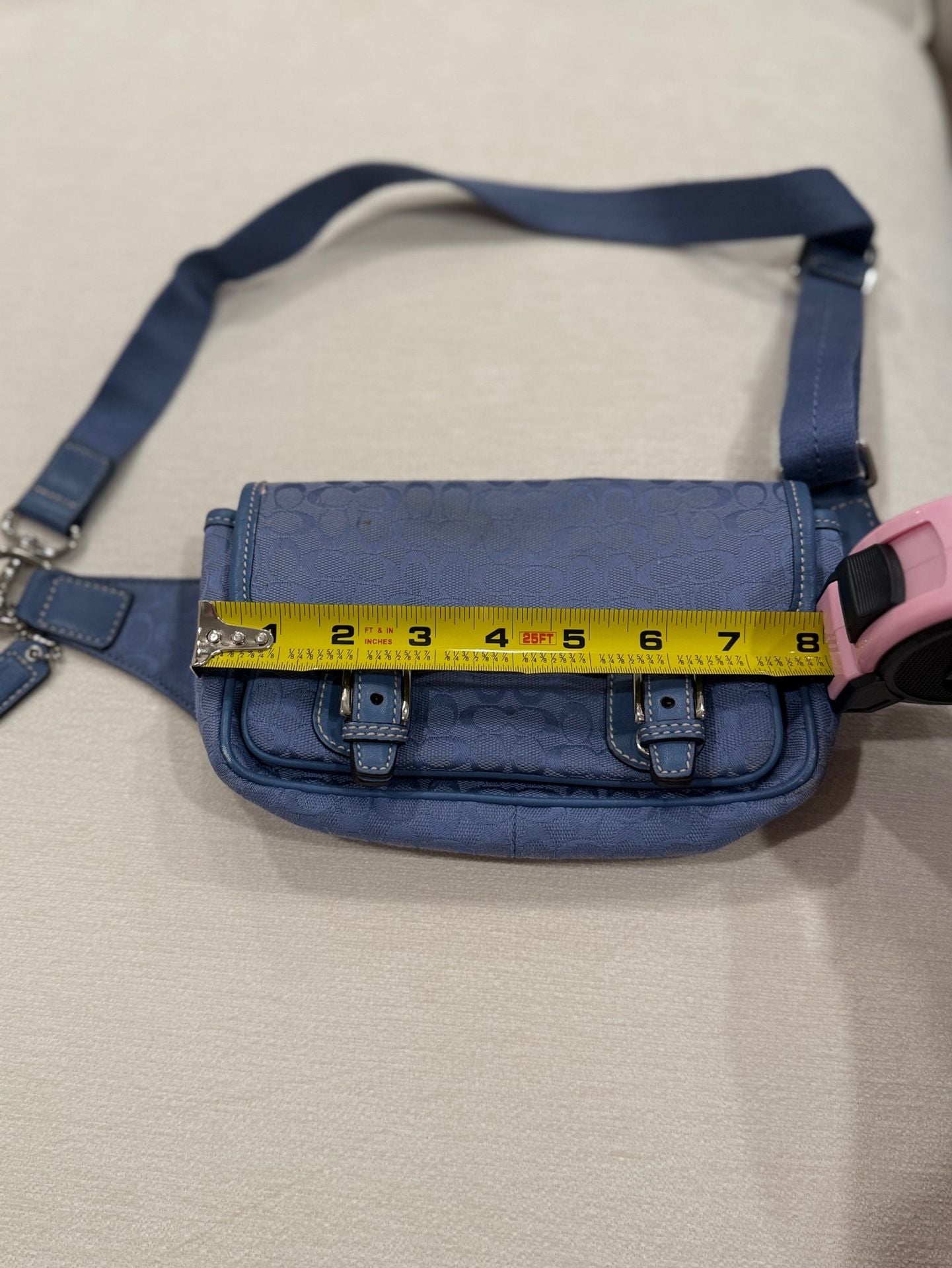 Coach Signature Jacquard Monogram Belt Bag Blue Fanny Pack Y2K 6