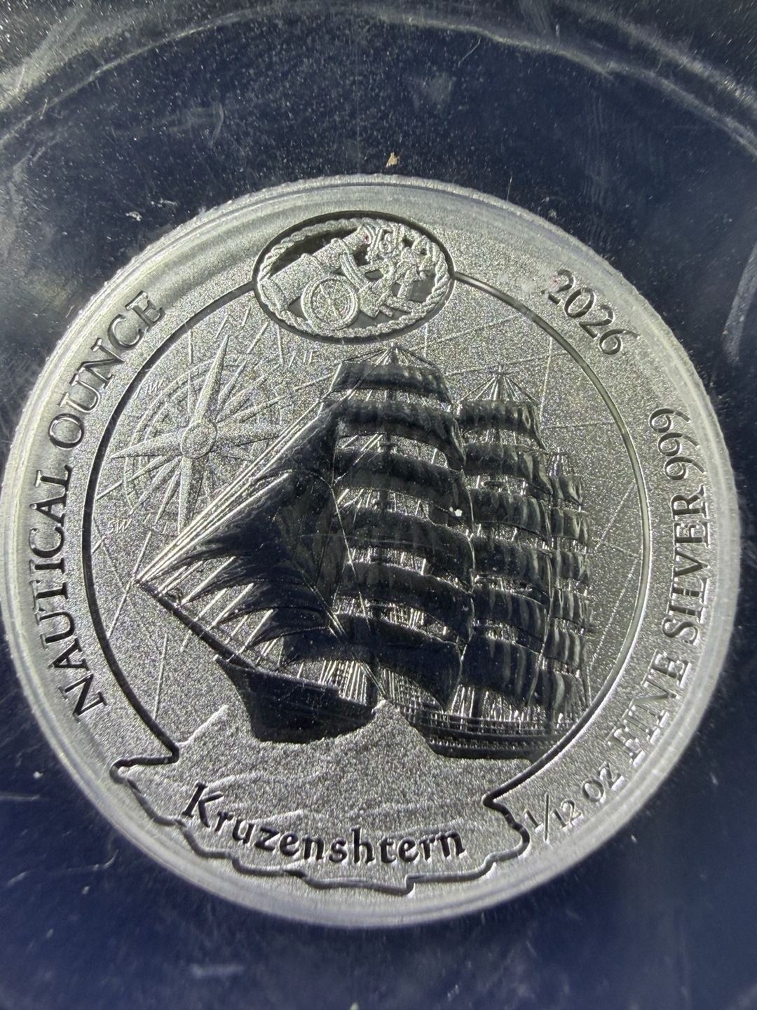 2026 Rwanda Nautical Ounce Kruzenshtern 1/12 oz Silver MS70 2