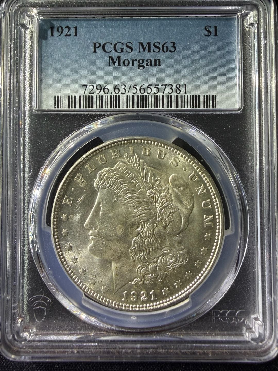 PCGS MS63 1921 Morgan Silver Dollar 1