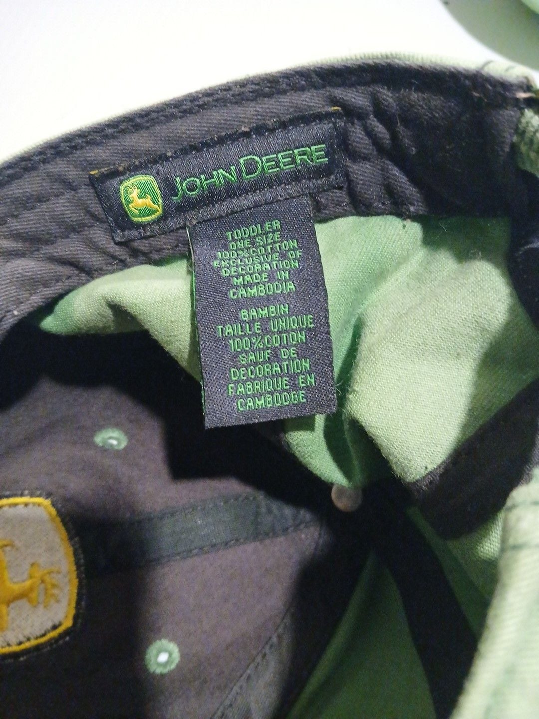 John Deere Baseball Cap Toddler One Size Green Cotton Embroidered Logo 8