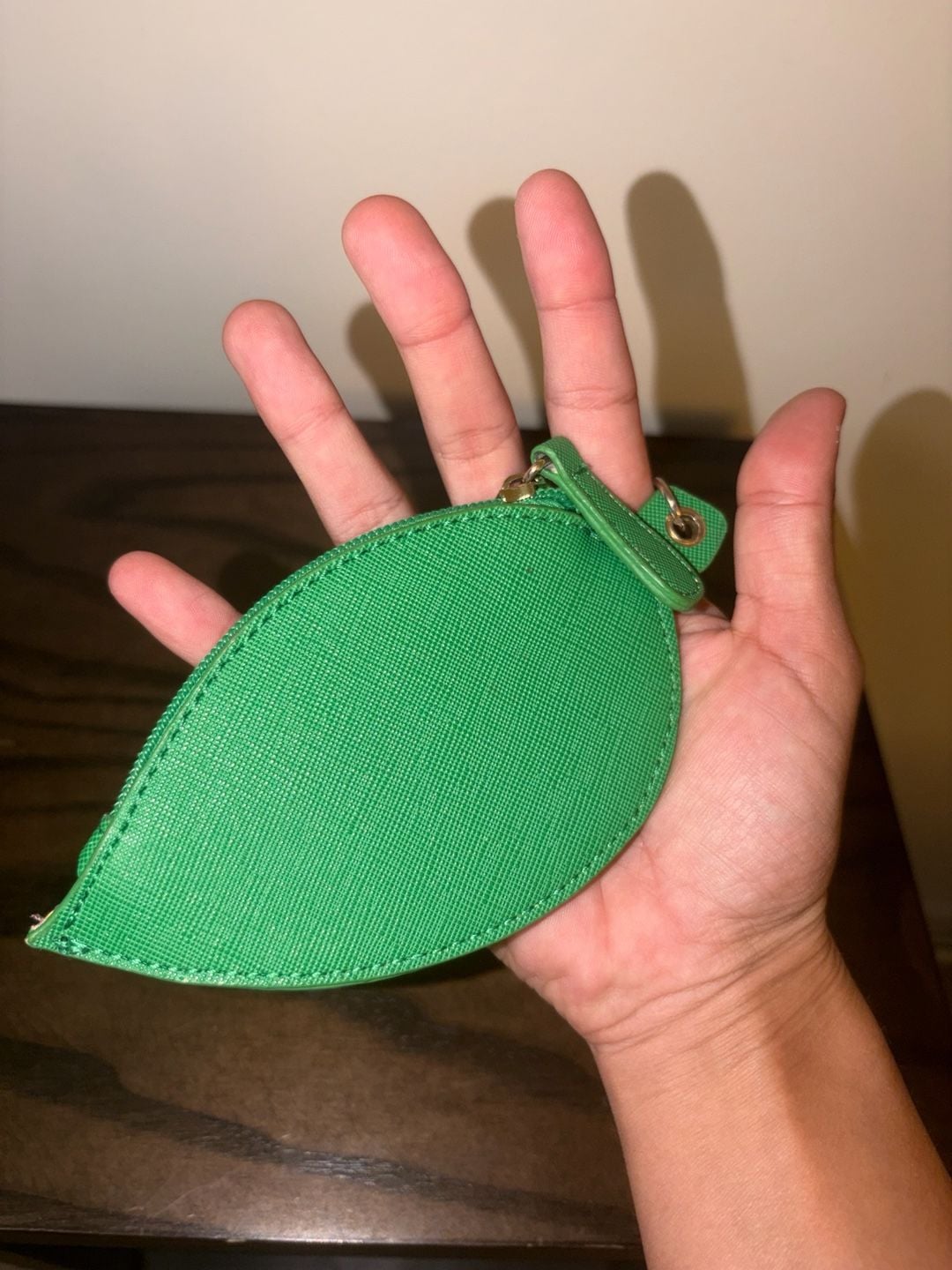 Betsey Johnson Green Leaf Coin Purse Keychain 4