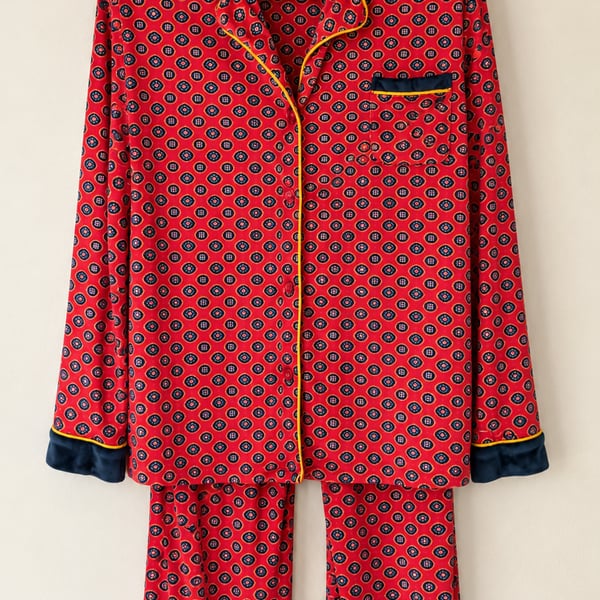 Secret Treasures Pajama Set Red Geo Print XL