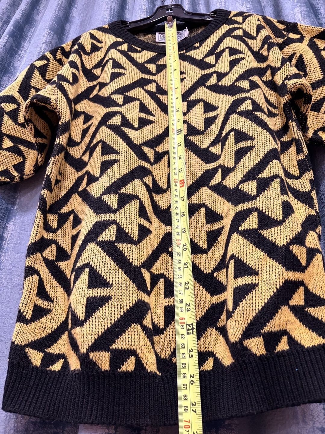 Vintage Gas The Great American Yellow Black Geometric Sweater 5