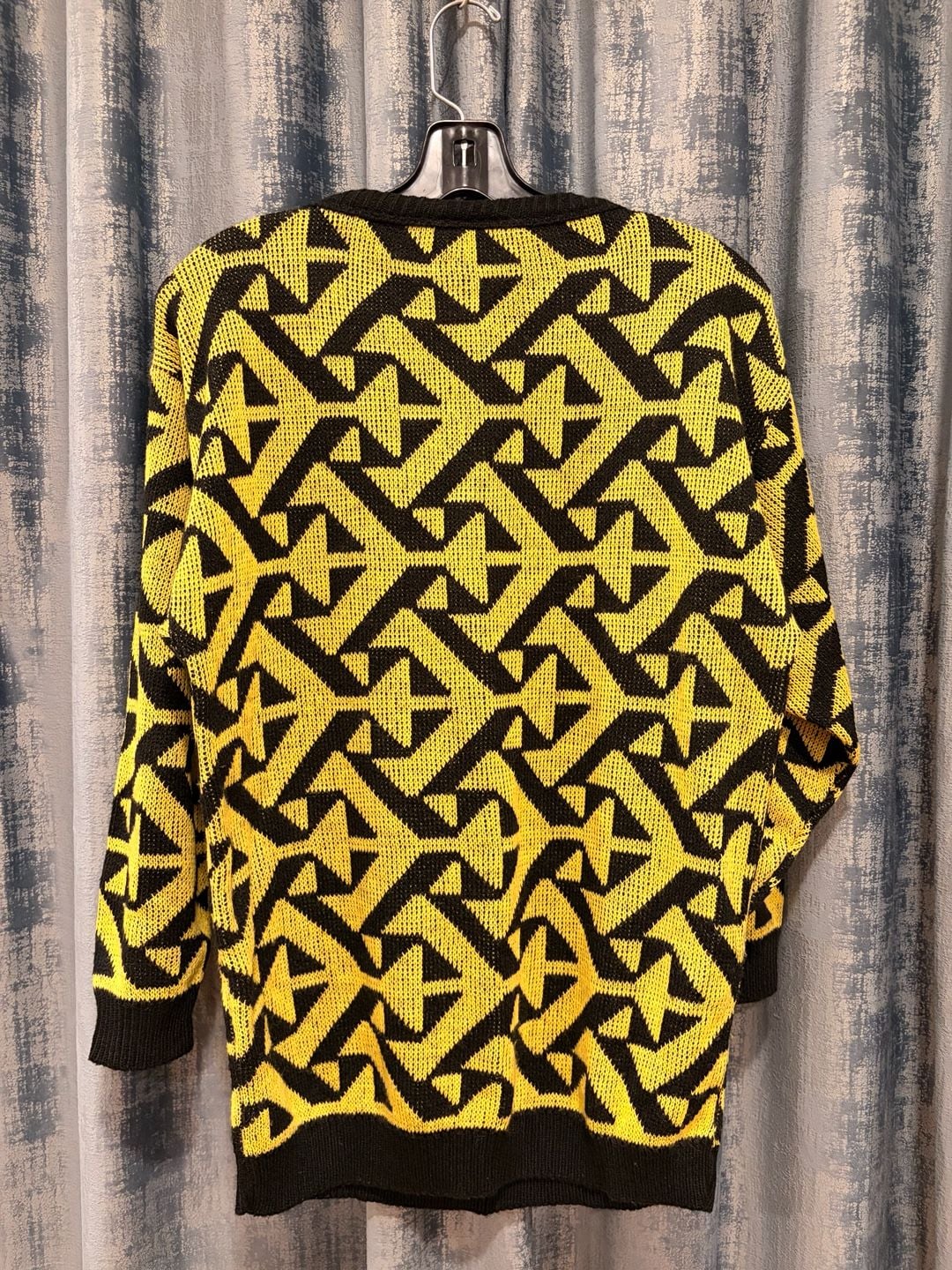 Vintage Gas The Great American Yellow Black Geometric Sweater 8