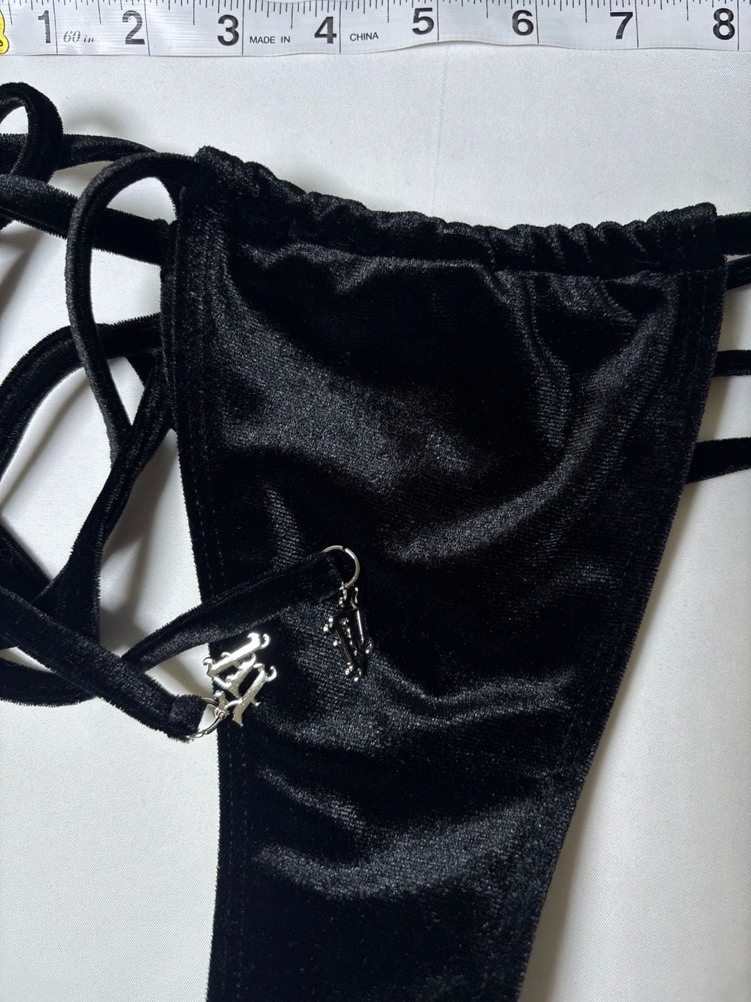 KARMAZ Velvet Bikini Set Black Halter Criss-Cross 13