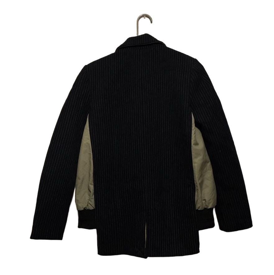 Zara Pinstripe Blazer Size XS Navy Bomber Hybrid Jacket 5