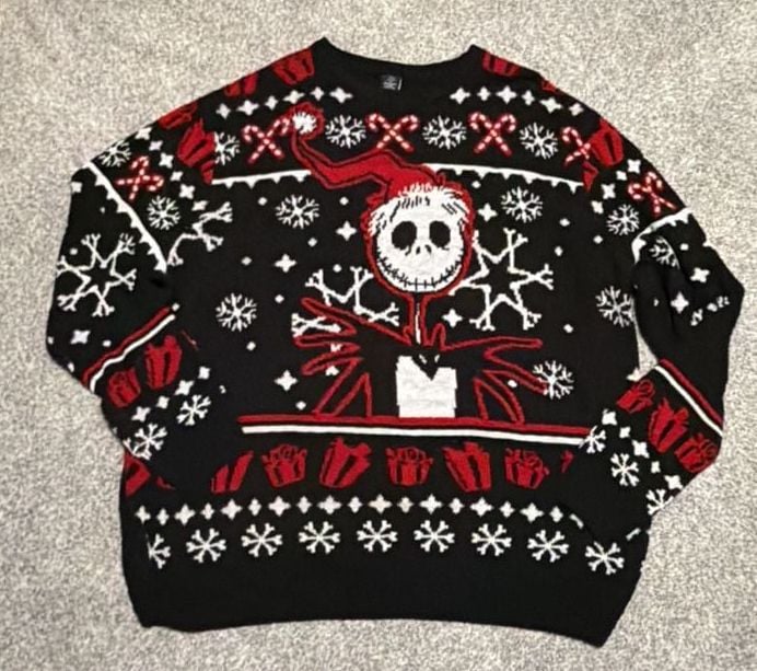 Disney The Nightmare Before Christmas Sweater Size 3XL Black Holiday 1